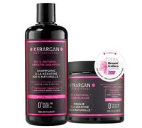Kerargan - Duo Ultra Réparateur Shampoing & Masque à la Kératine pour Cheveux Abîmés et Stressés - Nourrit, Lisse & Protège - Sans Sulfate, OGM, Silicone - 2x500 ml