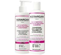 KERARGAN - Duo Biotine Collagène Shampoing & Après-shampoing - 2x250ml | Shampoing et après-shampoing, nettoient, démêlent et apportent corps et brillance aux cheveux fins