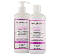 Kerargan - Duo Volumisant Shampoing & Après-shampoing à la Biotine & Collagène Cheveux Plats, Fins et Ternes - Booste Brillance & Structure - Sans Sulfate, OGM, Silicone, Huile Minérale - 2x500ml
