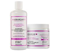 Kerargan - Duo Volumisant Shampoing & Masque Capillaire à la Biotine & Collagène pour Cheveux Plats, Fins et Ternes - Booste Éclat & Densité - Sans Sulfate, OGM, Silicone, Huile Minérale - 2x500ml