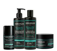 Kerargan - Ensemble Hydratant Shampoing, Après-Shampoing, Masque et Sérum à l'Huile de Coco - 3x250ml +1x50ml