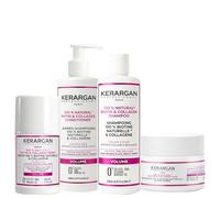 Kerargan - Ensemble Volumisant Shampoing, Après-shampoing, Masque & Sérum à la Biotine & Collagène pour Cheveux Plats, Fins et Ternes - Volume et Brillance - Sans Sulfate & OGM - 3x250ml + 1x50ml