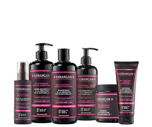 KERARGAN - Routine Kératine 6 Soins Complète - 3x500ml+100ml+350ml+250ml | Shampoing, après-shampoing, masque, sérum, soin sans rinçage et gommage, routine réparatrice complète