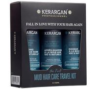 KERARGAN - Routine Voyage Boue Noire Cheveux Gras 3 Soins - 3x100ml
