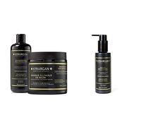 Kerargan - Shampoing et Masque à l’Huile de Ricin, d’Argan - Stimule la Pousse et Réduit les Chutes - 2x500 ml & Sérum Capillaire à l'Huile de Ricin pour Stimuler la Pousse et Réduire les Chutes 100ml