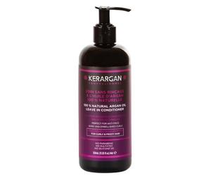 Kerargan - Soin Quotidien Disciplinant Sans Rinçage à l'Huile d'Argan pour Cheveux Indisciplinés, Secs et Frisés - Nourrissant, Anti-Frisottis, Démêlant - Sans Sulfate, OGM, Huile Minérale - 350ml