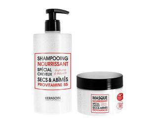 Kerasoin Professionnel - Rituel cheveux secs et abimés shampooing et masque