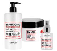 Kerasoin Professionnel - Rituel trio reconstructeur à la kératine shampooing masque et sérum