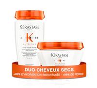 KÉRASTASE Nutritive - Routine Cheveux Secs à Très Secs - Shampoing Bain Satin Riche 500 ml + Masque Cheveux Masquintense - Apporte des Nutriments Essentiels, Nourrit Intensément & Hydrate