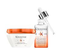 KÉRASTASE Nutritive - Routine Cheveux Secs, Longueurs & Pointes - Masque Cheveux Masquintense + Sérum Concentré Pointes Sèches - Apporte des Nutriments Essentiels, Nourrit & Hydrate