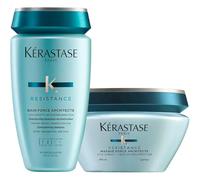 KÉRASTASE Résistance - Routine Réparatrice - Renforce & Protège - Technologie VITA-CIMENT & Sève de Résurrection - Cheveux Abîmés, Cassants & Fourchus - Bain + Masque Force Architecte