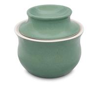 KERAZO Beurrier en céramique avec refroidissement à eau pour 1 morceau de beurre (250 g) - Stockage sans refroidissement toujours beurre tartinable (vert, 250 g)