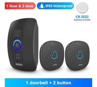 Kerbiomring-Sonnette De Porte Sans Fil Avec Batterie Étanche,Télécommande De 500 Pieds,32 Trendy Es 433 Successifs Z Extérieur - Type Kit 2
