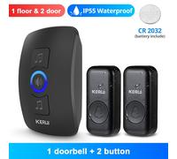 Kerbiomring-Sonnette De Porte Sans Fil Avec Batterie Étanche,Télécommande De 500 Pieds,32 Trendy Es 433 Successifs Z Extérieur - Type Kit 6