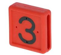 Kerbl 208423 Numéro de bande 1 point 36 mm x 36 mm 3 Rouge Lot de 10