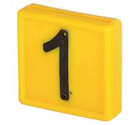 Kerbl 208481 No. Lot de 10 blocs standard à enfoncer pour plaque d'immatriculation à 1 chiffre, 44 mm de longueur, 46 mm de largeur, jaune