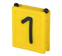 Kerbl 209421 Numéro de collier Duo 1 pièce 1, 54 mm de longueur, 59 mm de largeur, jaune, lot de 6.