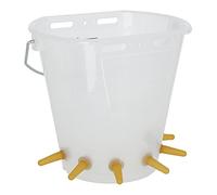 Kerbl 27512 Seau d'agneau avec 6 ventouses Blanc/transparent Capacité 8 l