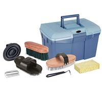 Set d'accessoires de nettoyage pour chevaux Covalliero dans une boîte, bleu
