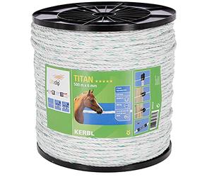 Kerbl 445537 Titan Corde de clôture en osier 6 échelons Blanc/vert 6 mm x 500 m