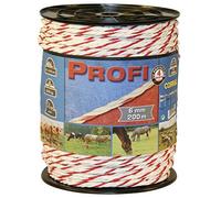 Kerbl 59509 Corde de clôture professionnelle Blanc/rouge 6 conducteurs Diamètre 6 mm Longueur 200 m