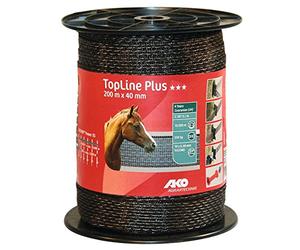 Kerbl AKO Fencing Ruban Top Line Plus 200 m, 40 mm 10 x 0,30 TriCond, Marron