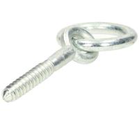 Kerbl Anneau d'attache avec vis à bois - 12 x 80 mm métal galvanisé