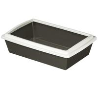 Bac à litière avec rebord - KERBL - 51 x 35 x 13 cm - Gris - Petit - Chat - Junior - A monter soi-même