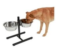 Kerbl Mangeoire pour animaux de compagnie avec support 2 x 2,8 L 43 cm Noir 445244