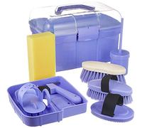 Kerbl Boîte de toilettage remplie pour enfants, violet (kit de soin pour chevaux) 321765, 8 pièces (lot de 1), polypropylène