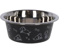 Kerbl Gamelle Pet en acier inoxydable, pour chien, lavable au lave‑vaisselle, motif, 900 ml Noir