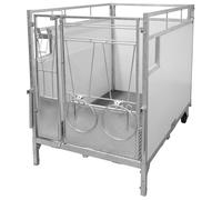 Kerbl Box à veaux Premium avec plancher basculant facile et confortable à nettoyer