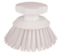 Kerbl Brosse à tête ronde en polyester blanche, résistante à l'ébullition