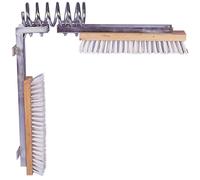 Kerbl Brosse à vache Texas, brosse à vache double support complet avec ressort & 2 brosses