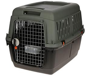 Kerbl Cage de Transport IATA 6, 92 x 64 x 67,5 cm, Anthracite/Gris-Vert, pour Animaux 25-50 kg