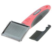 Kerbl Carde douce corail/gris Largeur 6 cm Brosse pour chats