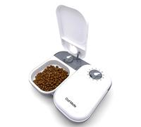 Cat Mate C200 Mangeoire Automatique Pour 2 Repas Avec Minuterie et Sac De Glace, à Utiliser Avec Des Aliments Secs et Humides - Blanc