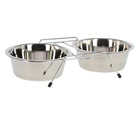 Kerbl Gamelles inox pour chien et chat avec support 2x450 ml