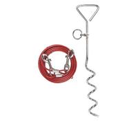 Kerbl Chien Laisse d’Attache avec Ancrage Spirale 6 m Rouge
