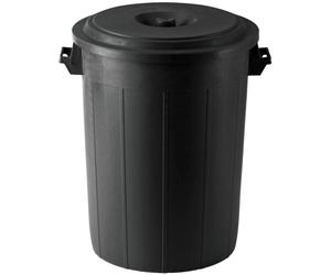 Kerbl Conteneur alimentaire avec couvercle - 70L en plastique, noir
