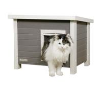 Kerbl Eli - Maison pour chat d'extérieur Gris/Blanc 57 x 45 x 43 cm - 60% plastique recyclé