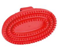 Kerbl étrille en caoutchouc ovale rouge petite, Couleur:rouge