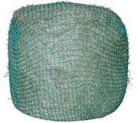 Kerbl Filet à Foin pour balles Rondes, 160 cm, Vert, polypropylène, 4,5 x 4,5 cm, pour Chevaux, avec Cordon élastique de 6 mm.