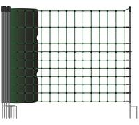 Kerbl Filets pour lapins 65 cm x 50 m double pointe électrifiable, 15 piquets