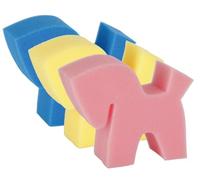 Kerbl Flecki Lot de 3 éponges de nettoyage en forme de cheval Jaune/rose/bleu