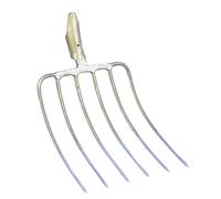Kerbl Fourche à ensilage, 6 dents, importation de qualité sans manche, avec douille à ressort, 35x29 cm