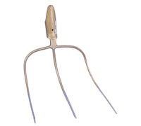 Kerbl Fourche à fourrage, 3 dents, dorée sans manche, avec douille à ressort, 30x30 cm