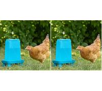 Kerbl Hobbyfarming Abreuvoir avec Pieds 3,5 L pour volaille, Plastique, Bleu (Lot de 2)