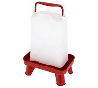 Kerbl Hobbyfarming Abreuvoir en plastique avec pieds, 5,5 l, rouge/blanc, 19x28x39,5cm, abreuvoir pour volailles, plastique, volaille