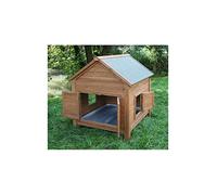 Kerbl Hobbyfarming Clapier pour Petits Animaux pour Poules ou Lapins, poulailler, clapier pour Lapins, 105x100x108cm, Hauteur intérieure 61cm, Toit en Bitume, bac extractible